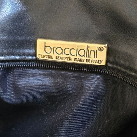 Italian Leather textured bag braccialini  bag shoulder VINTAGE - Picture 6 of 15